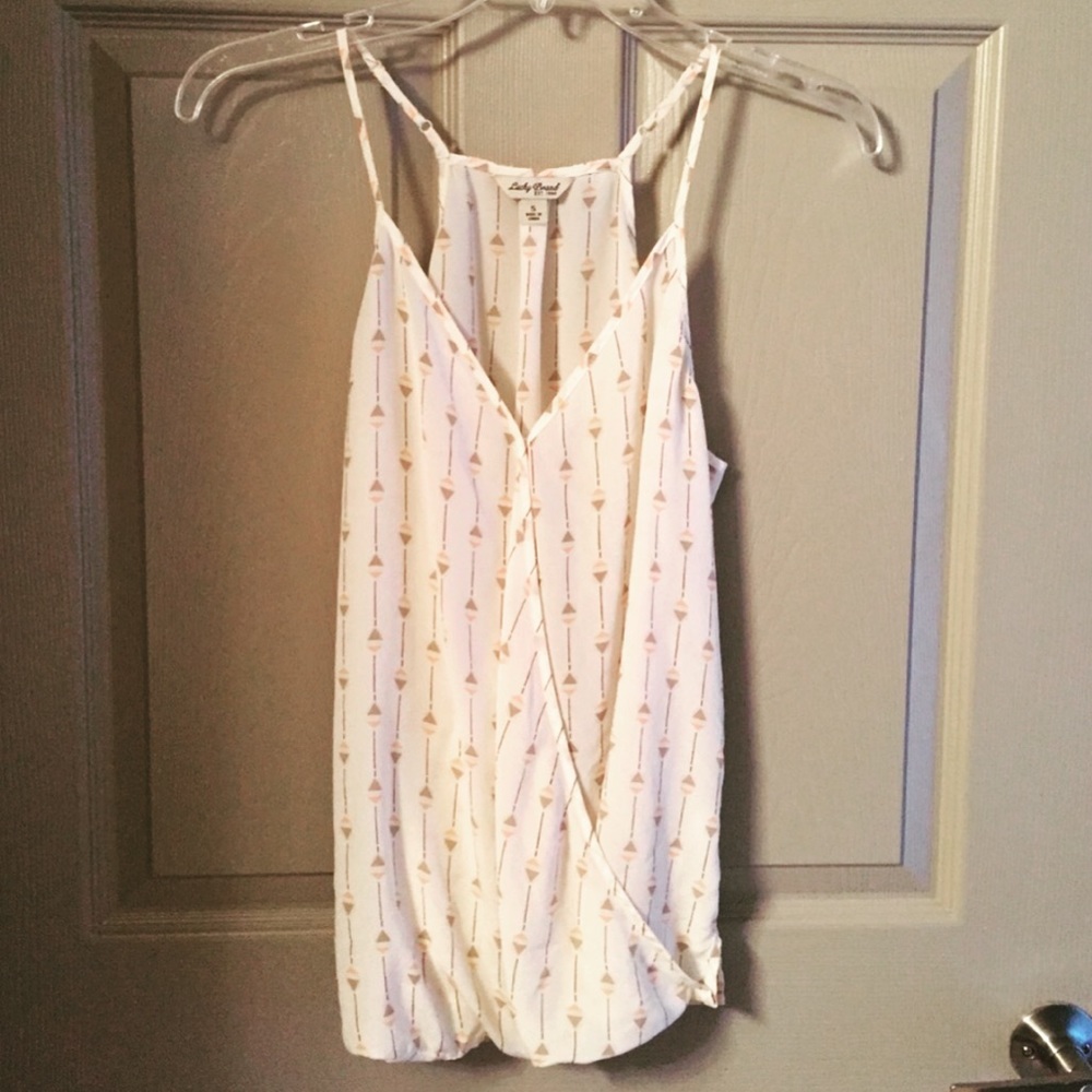 Lucky Brand Sheer Flowy Pattered Top